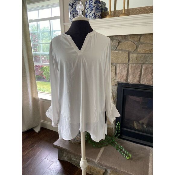 Susan Graver White Tunic (Size 6P) - Picture 1 of 3